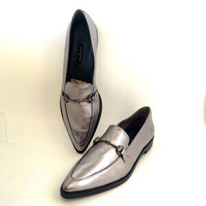 Paul Green Wexler Clay Metallic Moccasins Leather Pointy Flats Women Size 10.5